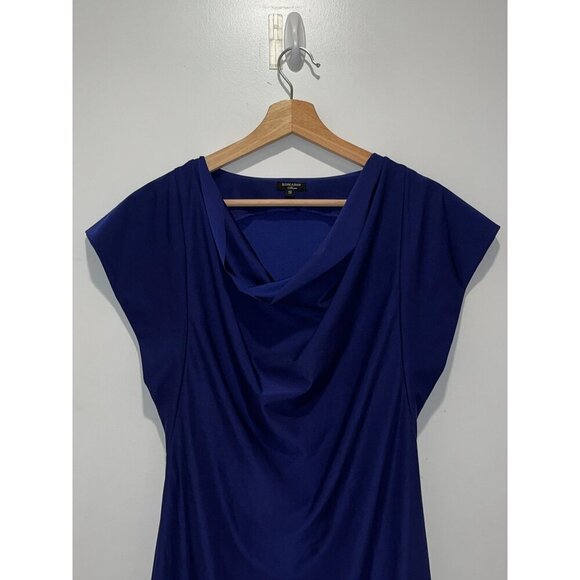 Komarov Blue Cowl Neck Short Sleeve Women's Mini Dress Size Small - Picture 2 of 8